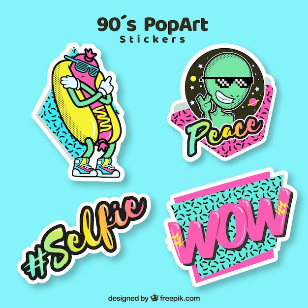 Fun pack of pop art stickers