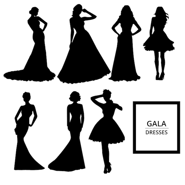 Gala dresses silhouettes