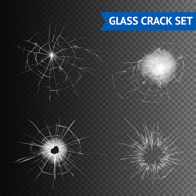 Glass Crack Images Set