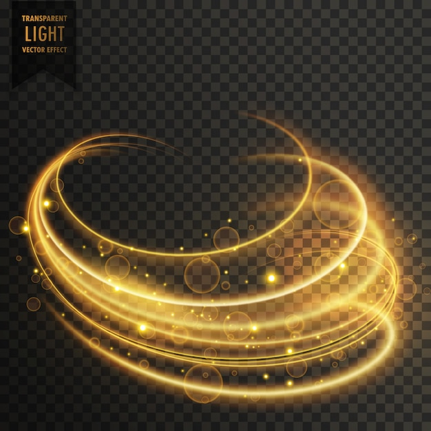 Golden circular transparent light effect