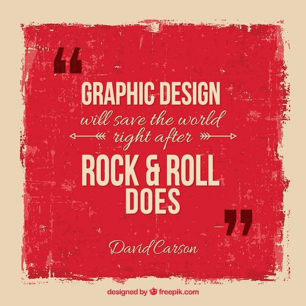Graphic design quote in flat style