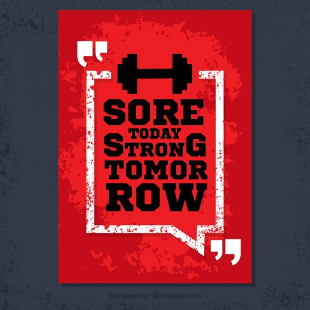 Grunge poster with fitness quote