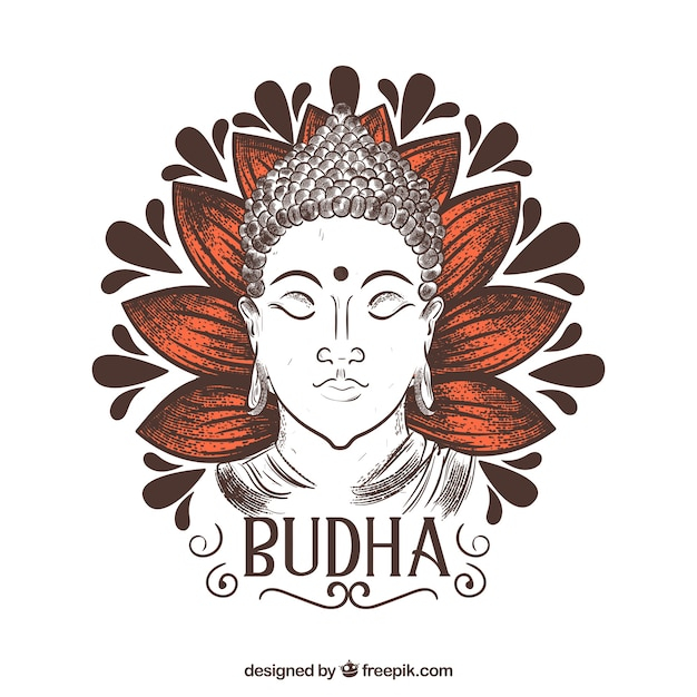 Hand drawn budha with elegant style