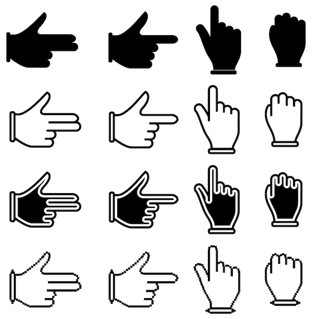 Hand icons, cursor
