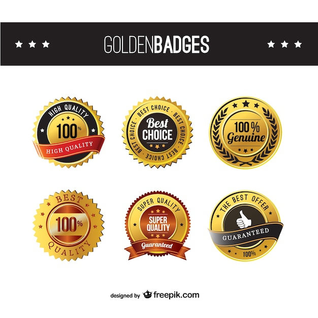 High quality golden badges