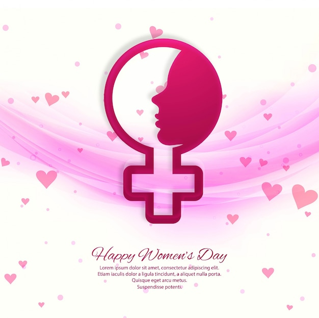 International women's day poster. Woman sign. Origami design