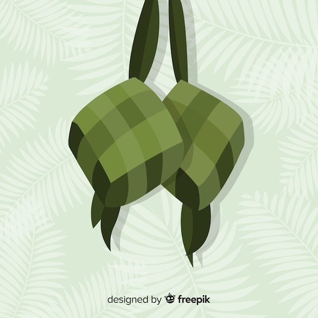 Ketupat background in flat design