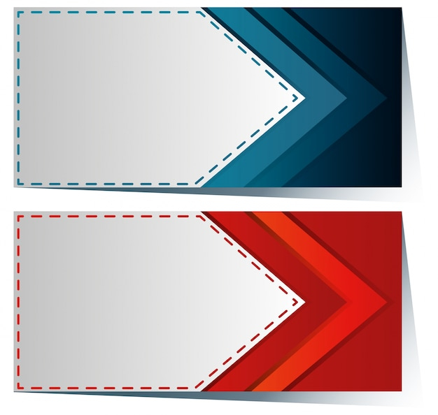 Label template with blue and red arrow