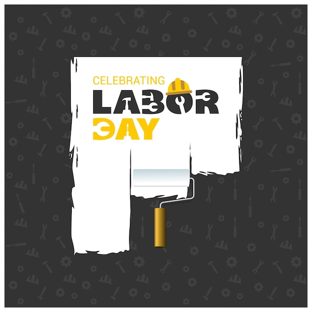 Labor day background with paint roller