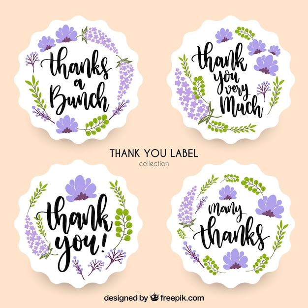 Lavender thank you label collection