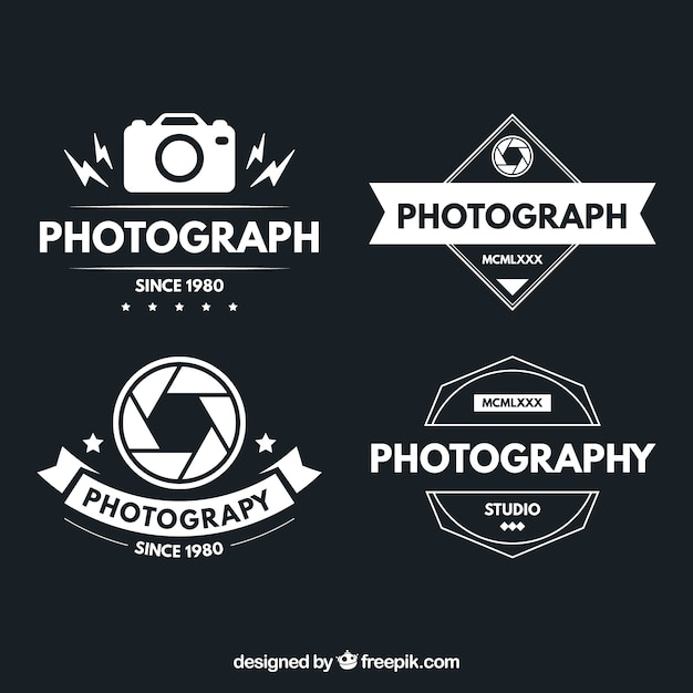 Logotypes of photography in vintage design 