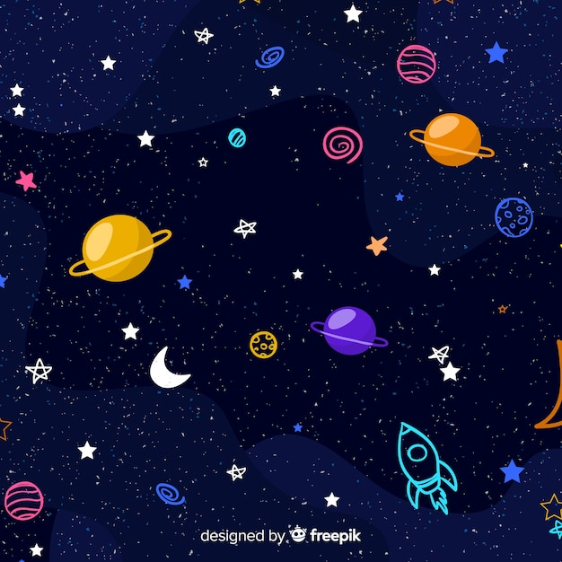 Lovely hand drawn galaxy background