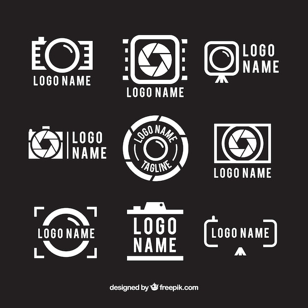 Modern abstract camera logo collection