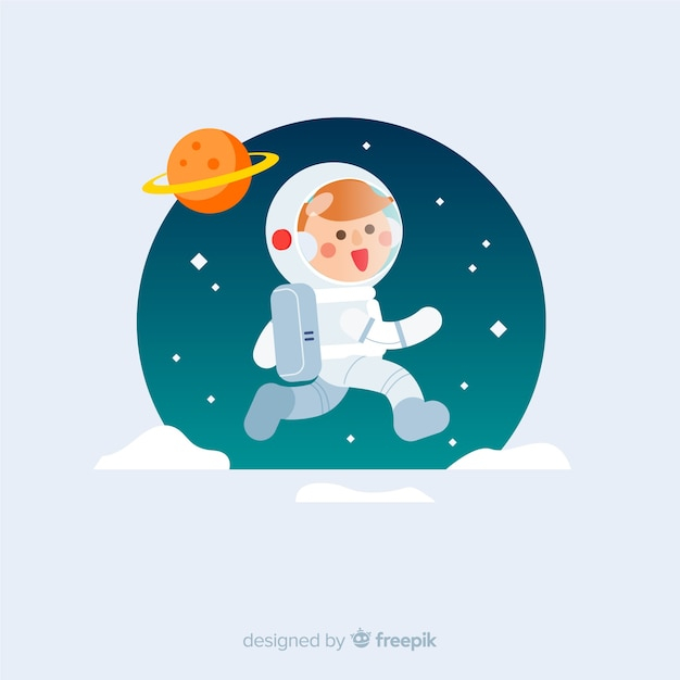 Modern astronaut character with flat design