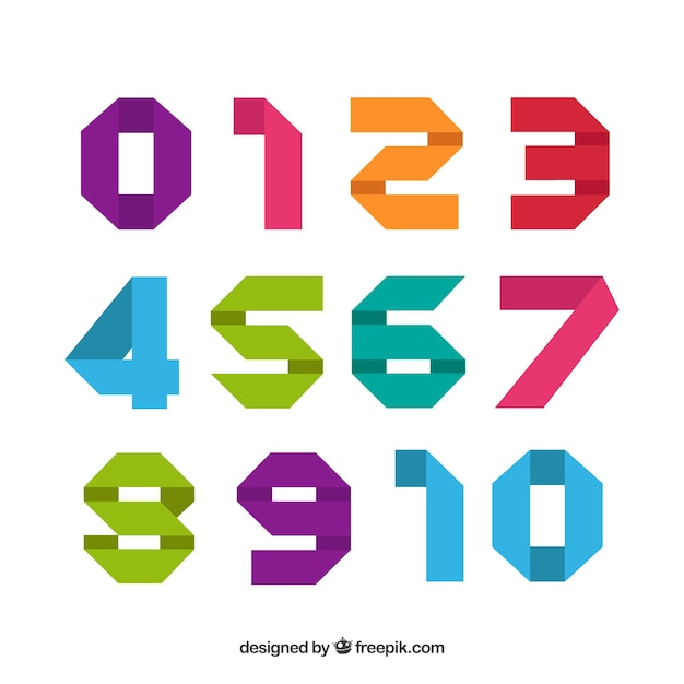 Modern colorful number collection