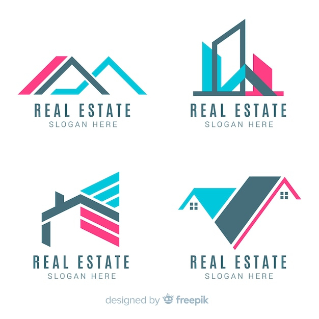 Modern real estate logo collection