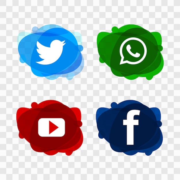 Modern social media icons set design vector
