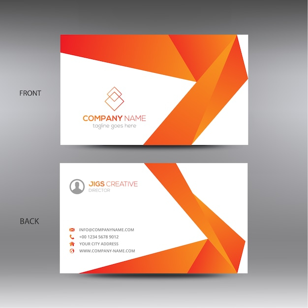 Orange and white business card