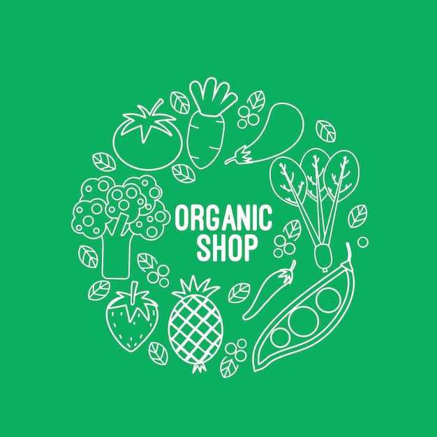 Organic shop background design