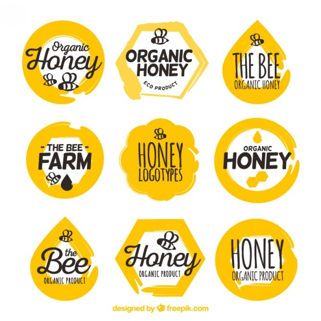 Pack of beautiful stickers organic honey