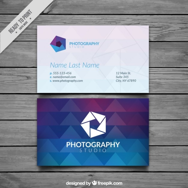 Photography business card, full color