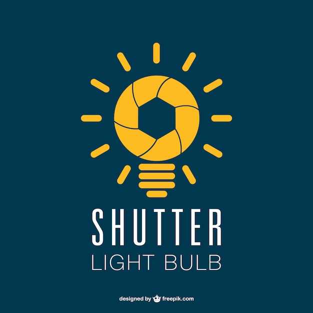 Photography shutter lightbulb logo