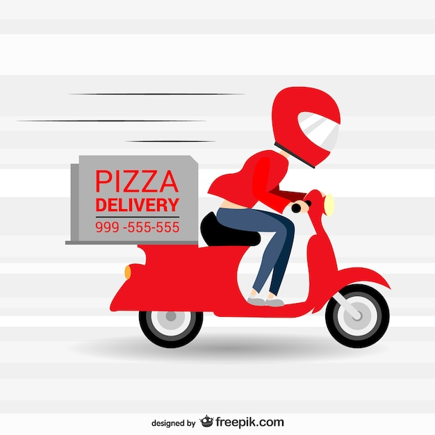 Pizza delivery in a motorbike