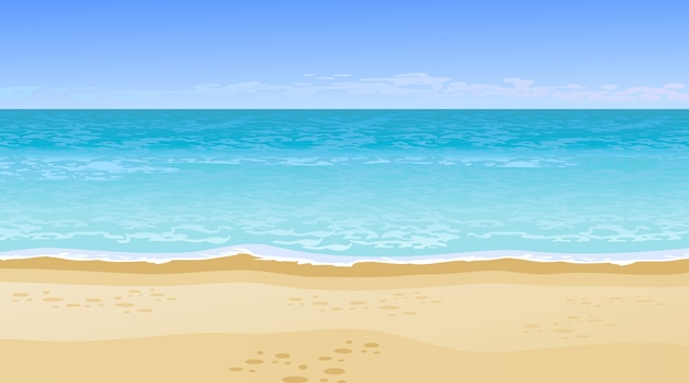 Realistic beautiful sea view. Summer vacation concept.