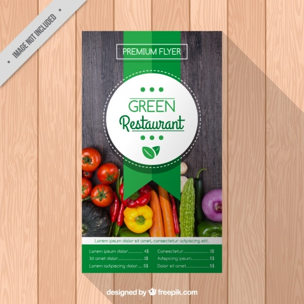 Restaurant brochure with vegetables