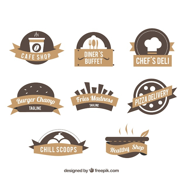 Restaurant logos, brown colors