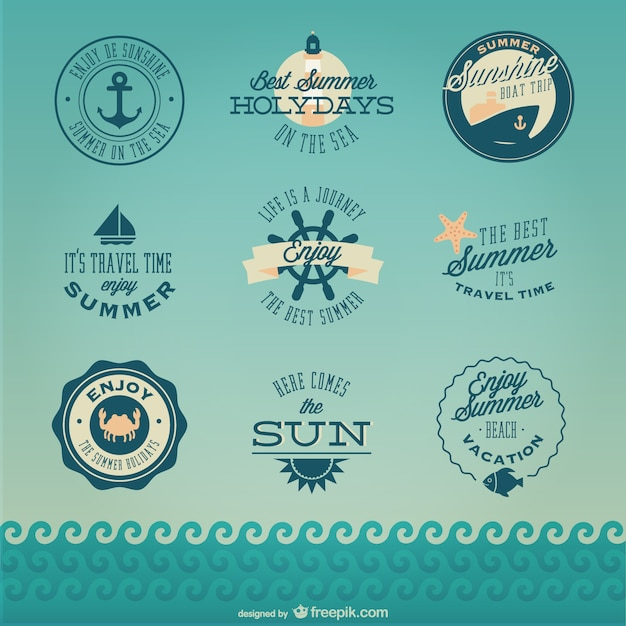 Retro nautical cruise badges