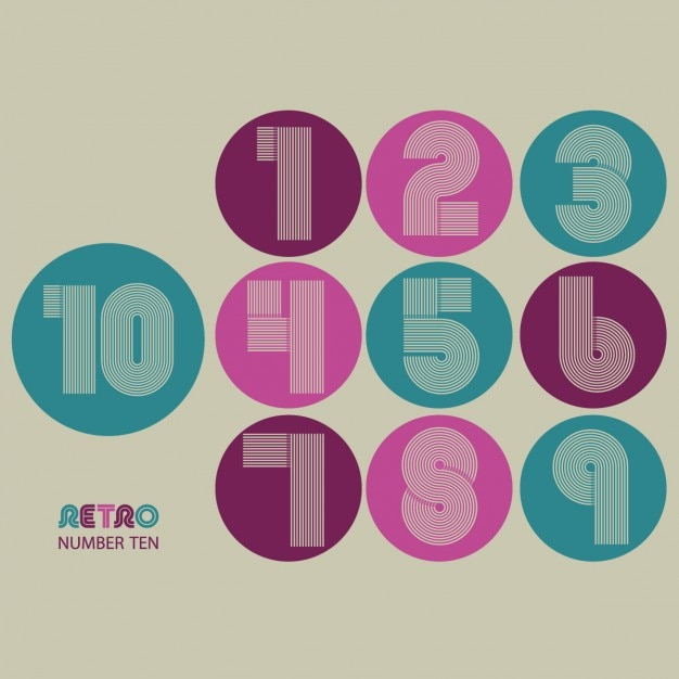 Retro numbers design