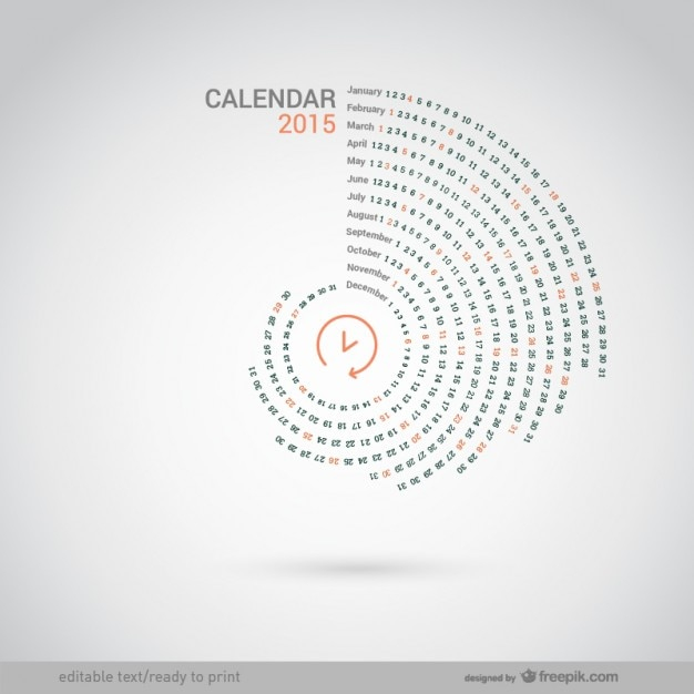 Round 2015 calendar