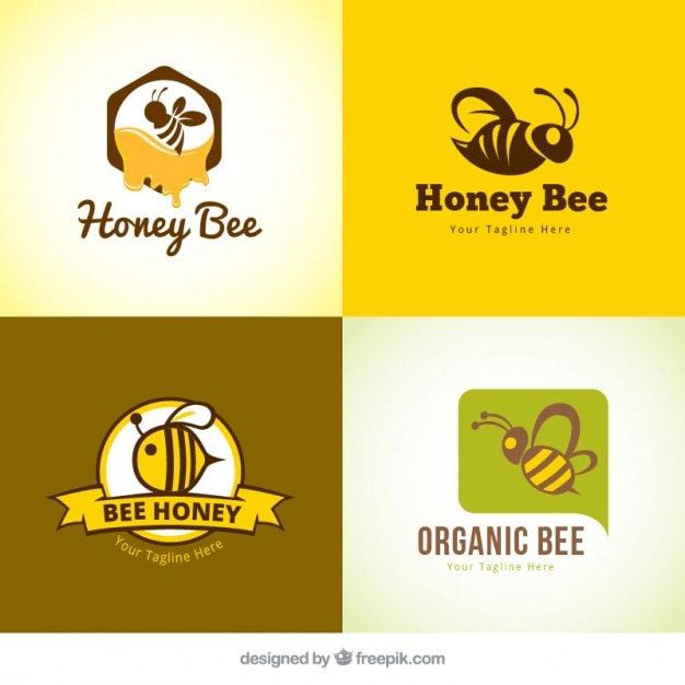 Several honey logotypes