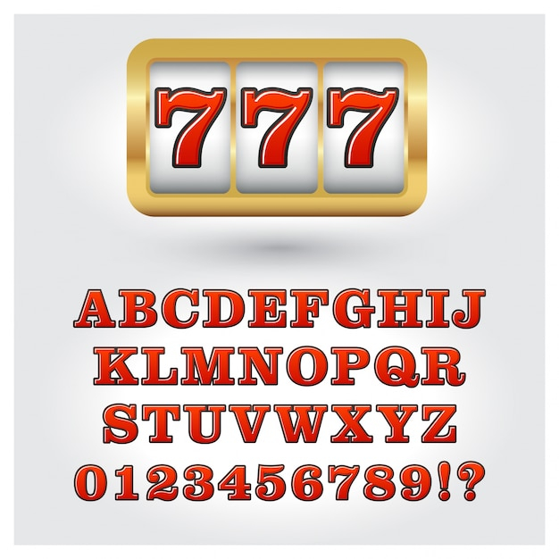 Slot machine style alphabet