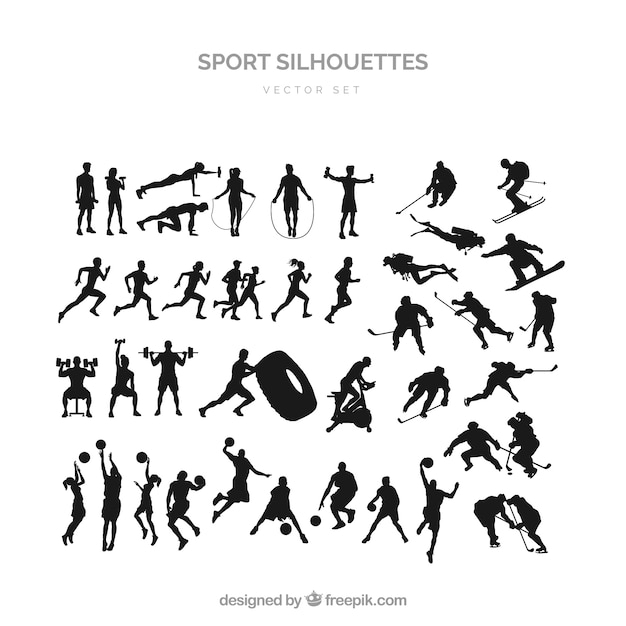 Sports silhouette set
