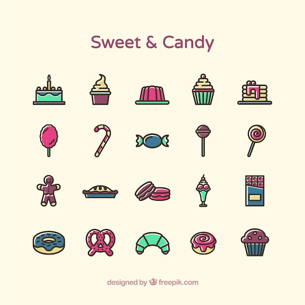 Sweet and candy icons
