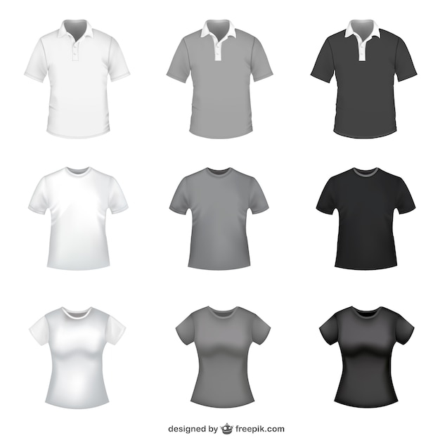 T-shirt in white, grey and black for men and women