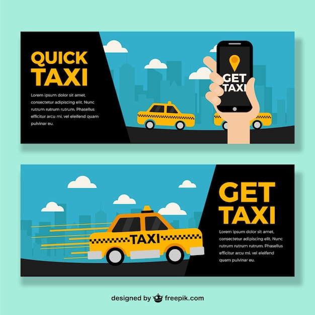 Taxi banners with app