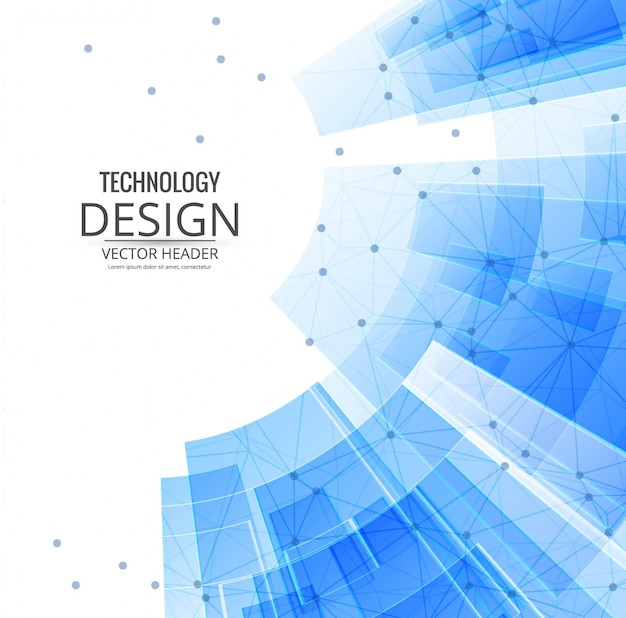 Technological background with blue geometric shapes