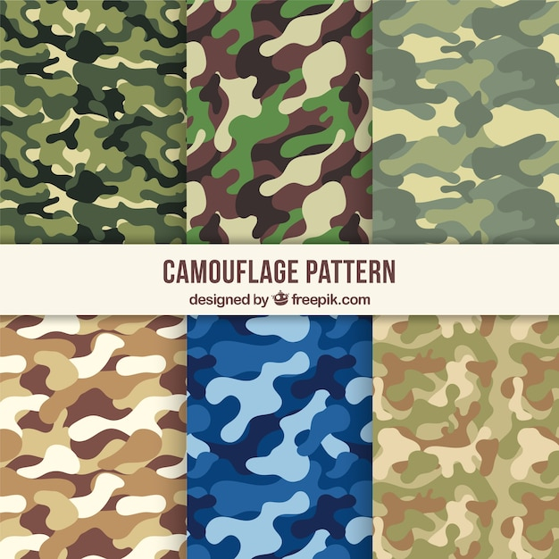 Variety of camouflage patterns