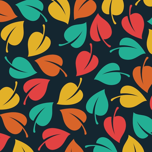 Vector Leaves Pattern Background 
