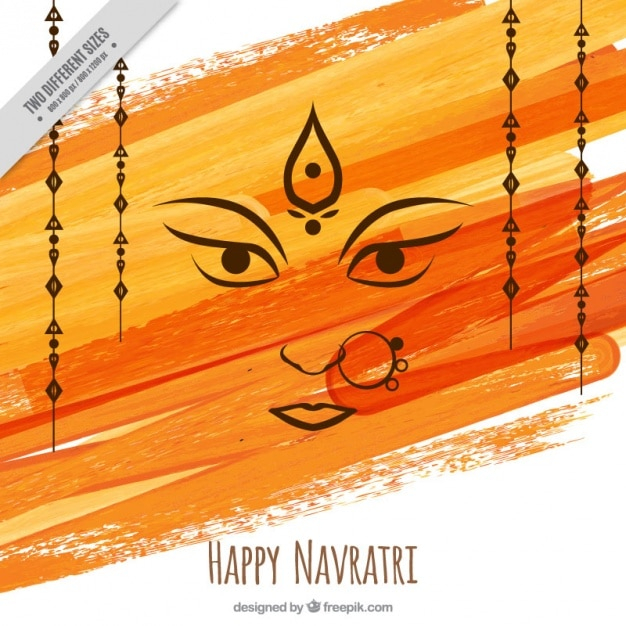 Watercolor brushstrokes background of happy navratri