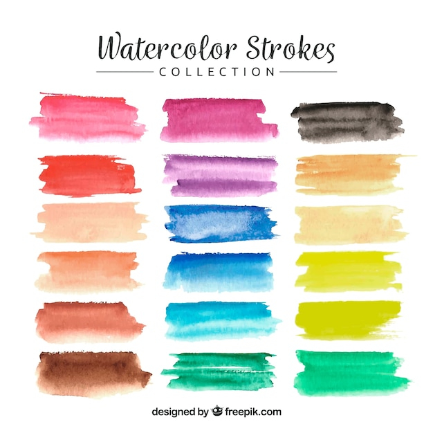 Watercolor strokes collection