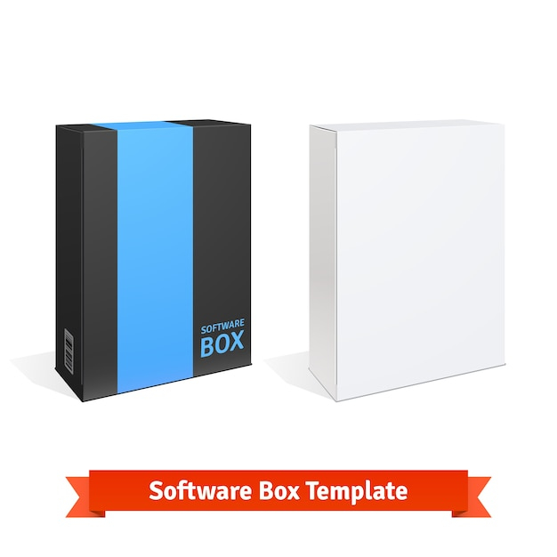White cardboard software box