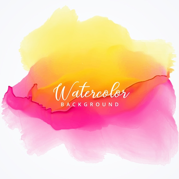 Yellow and pink watercolor stain background