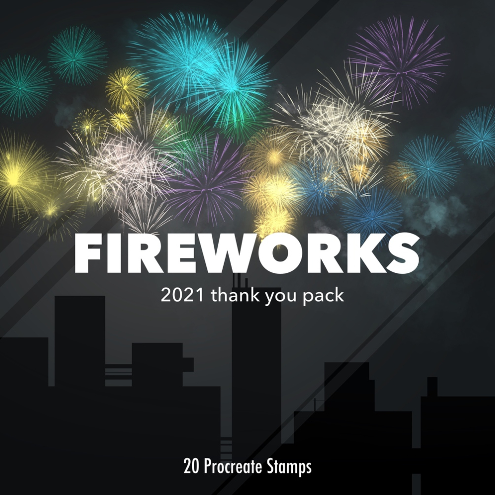 20 Fireworks Stamps for Procreate