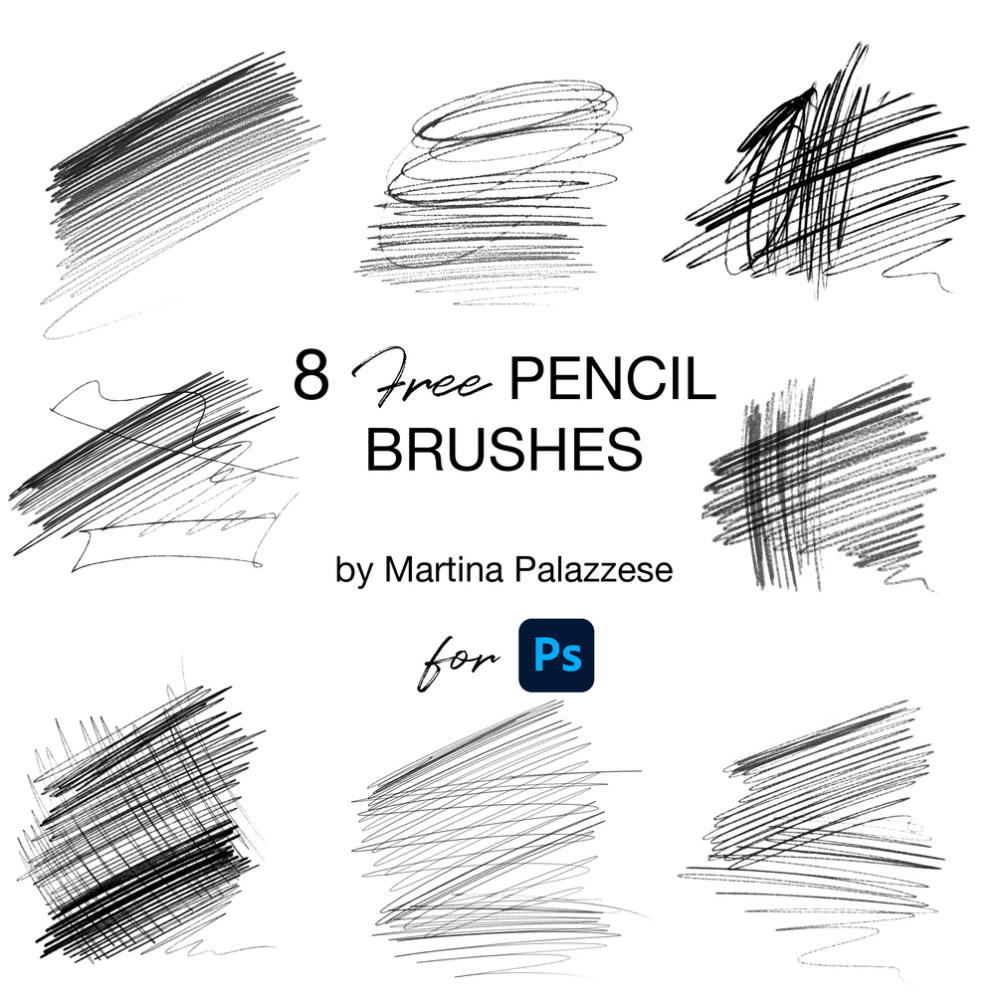 8 Pencil brushes | Photoshop