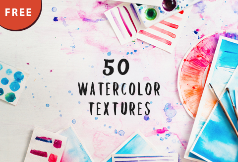 FREEBIE - 50 Watercolor Textures | Commercial License; Lifetime Access