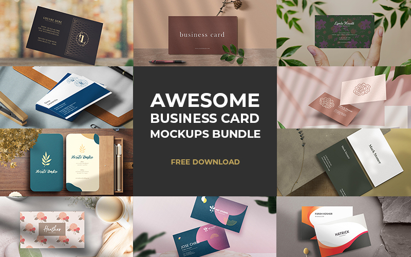 10 FREE Business Card Mockup Designs - Commercial License | DealFuel